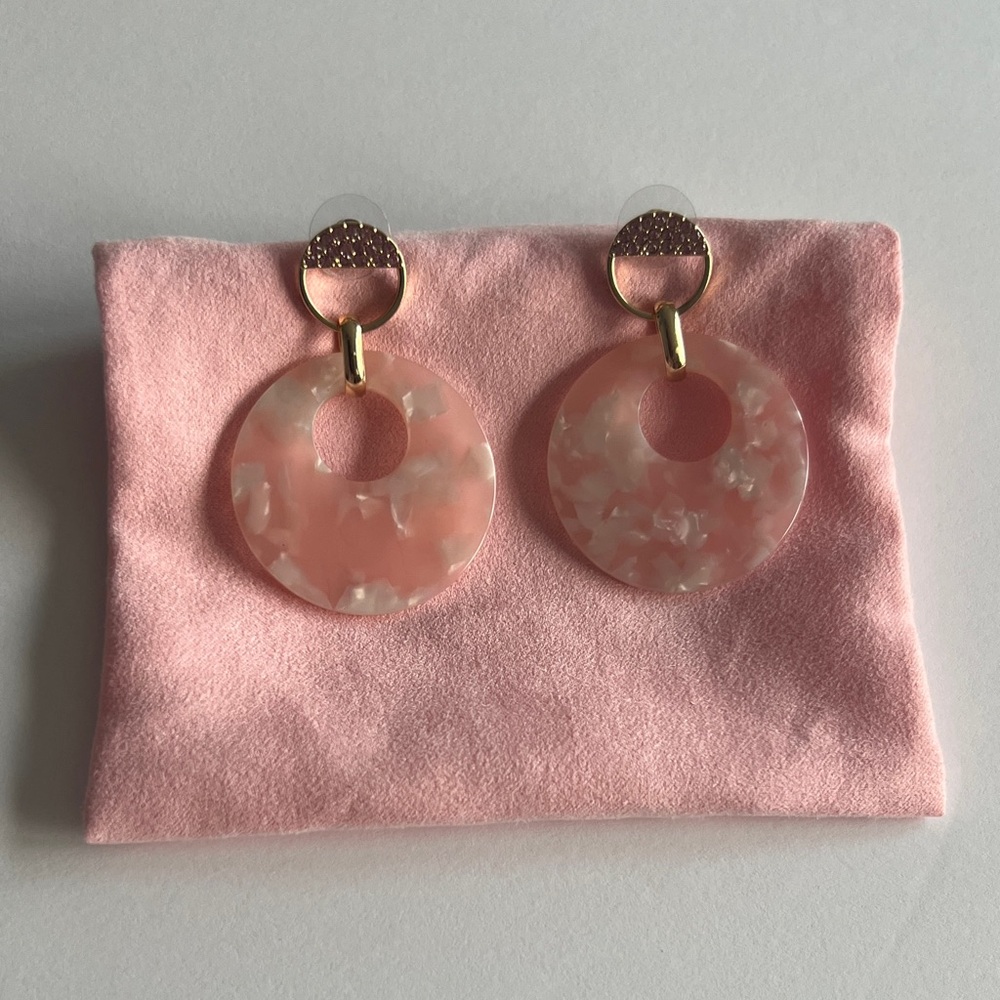 Pink and Gold Earrings